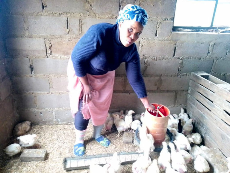 Sthembiso Nkabinde grows vegetables for her family to eat and for sale.
